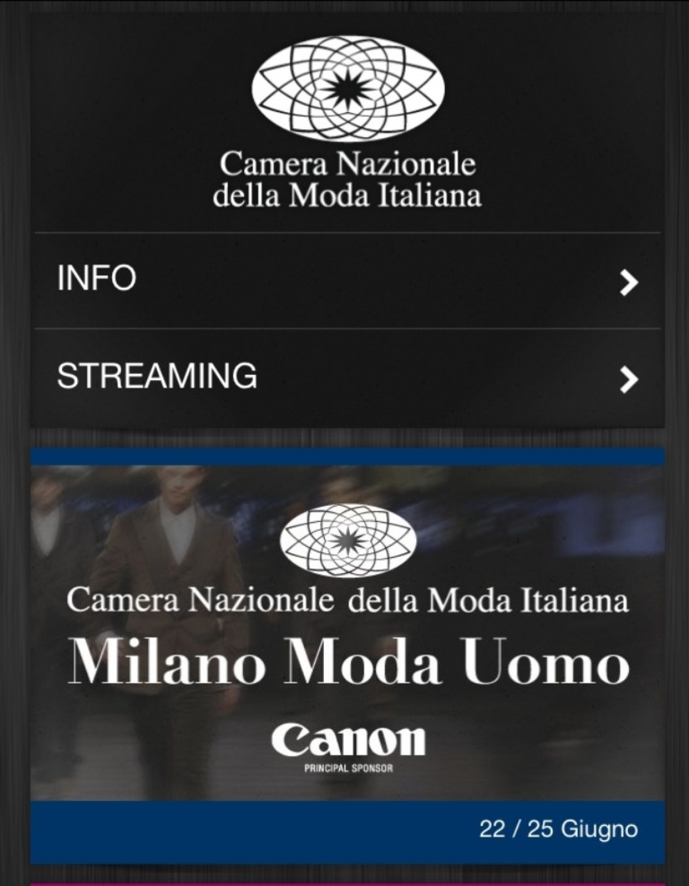 MILANO MODA UOMO CON L’APP DI CNMI
